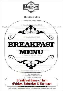 Breakfast Menu